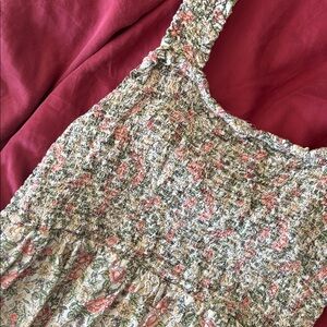 Old Navy Floral Smocked Blouse - Pink and Black